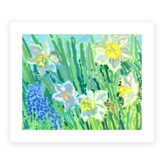 White and Yellow Daffodils Print